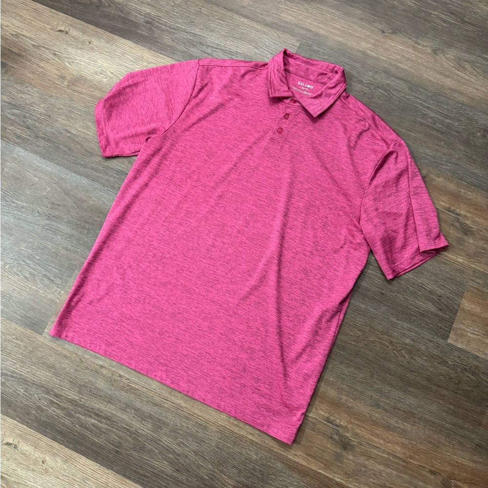 Black Clover‎ Shirt Mens Extra Large Pink Black Polo Performance Stretch Golf